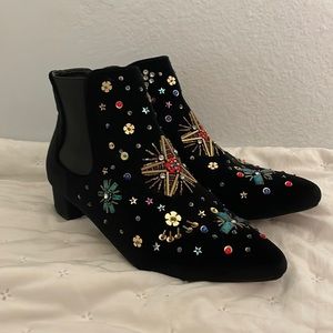 Beautiful beading Betsey Johnson boots, only been worn couple times! NO DAMAGE